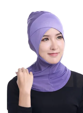 Women's Solid Color Long Hijab Casual Raglan Sleeve Shawl With Hijab Gold Women's Modal Net Stitching Long Scarf Solid Color Stretch Hijab Inner Cap Lavender 