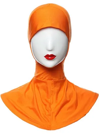 Muslim Women's Solid Color Hijab Inner Cap Orange 