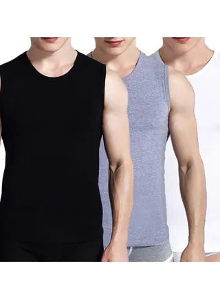 3-Piece Men's Tank Tops Vest Workout Dry Fit Sleeveless Gym Muscle Shirt 