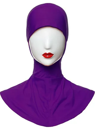 Muslim Women's Solid Color Hijab Inner Cap Dark Purple 
