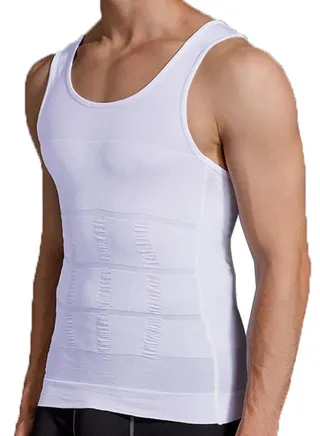 Men Compression Shirt Undershirt Slimming Tank Top Workout Vest Abs Abdomen Slim Body Shaper 