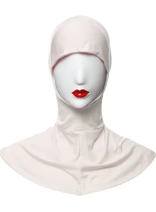 Muslim Women's Solid Color Hijab Inner Cap Light Beige 