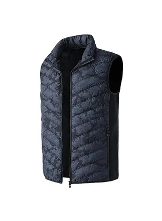 Camouflage Print Electric Heated Vest Dark Grey 