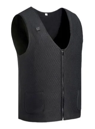 Solid Pattern V-Neck Vest Black 