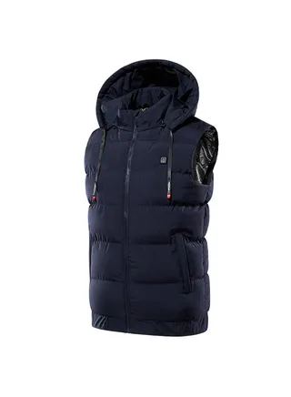USB Heated Portable Electric Warm Vest Dark Blue 