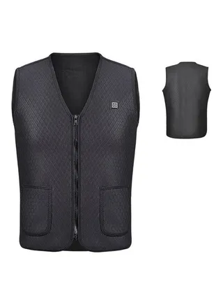 Electric USB Heated Warm Vest Black 