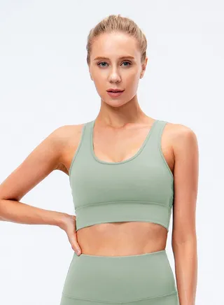 New  nylon shock gathering running bra yoga vest 