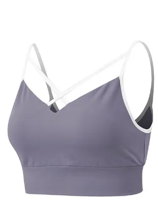 New  nylon shock gathering running bra yoga vest 