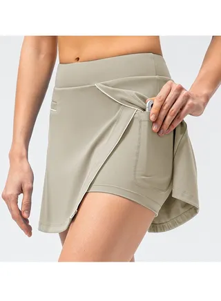 Yoga sport fake two loose skirt 