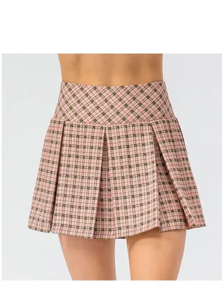 New lattice outdoor sports two fake tennis accordion pleated skirt pants 