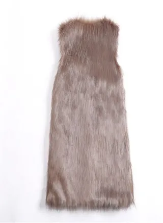 Medium Long Warm Imitation Fox Fur Vest 