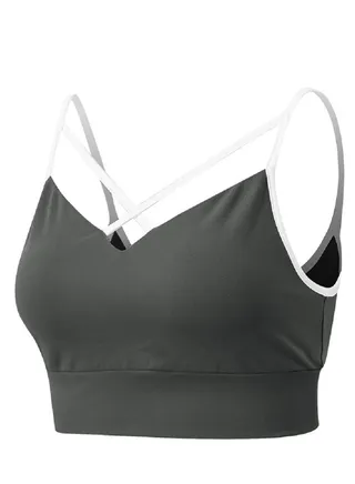 New  nylon shock gathering running bra yoga vest 