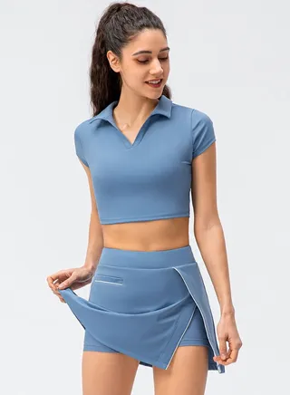 Leisure sport short sleeve yoga fitness two suits 