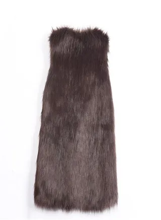 Medium Long Warm Imitation Fox Fur Vest 