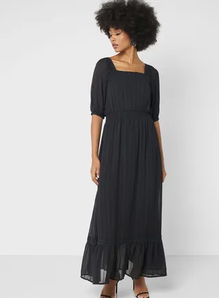 Puff Sleeve Detail Dress 
