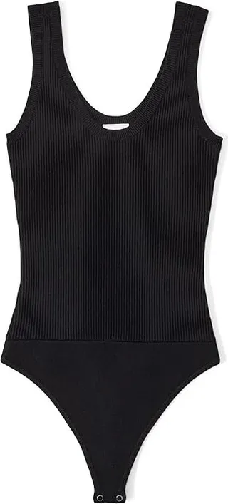 Abercrombie & Fitch Ottoman U-Neck Bare Bodysuit (Black) Women's Jumpsuit & Rompers One Piece