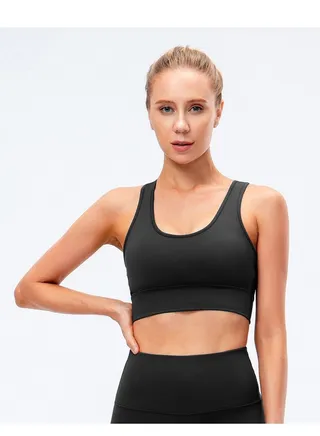 New  nylon shock gathering running bra yoga vest 