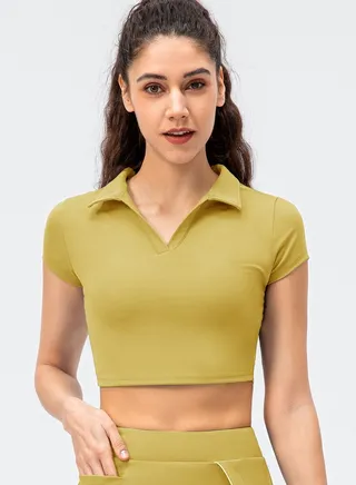 tight leisure running yoga exercises with short sleeves 