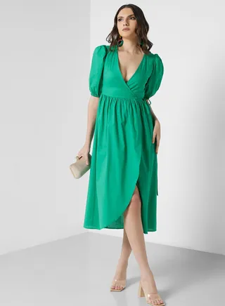 Wrap Dress With Tie Detail