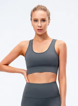 New  nylon shock gathering running bra yoga vest 