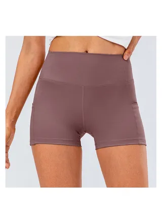High waist skinny running workout stretch yoga sport three - minute shorts 