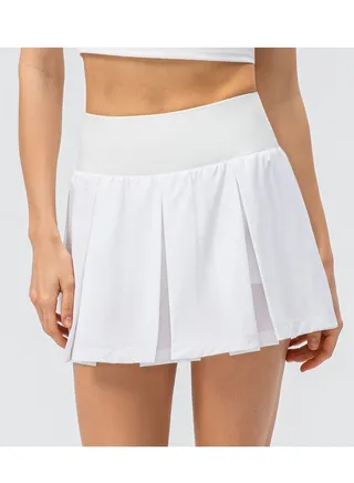 New lattice outdoor sports two fake tennis accordion pleated skirt pants 