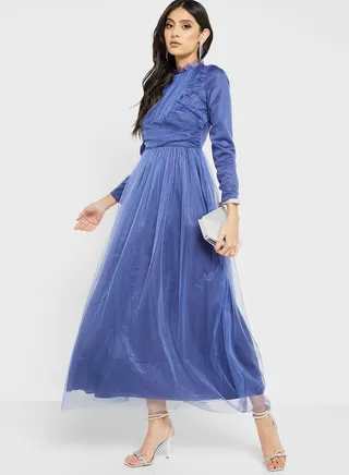 Ruched Detail A-Line Dress 
