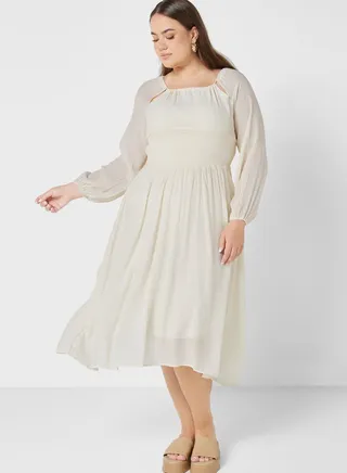 Shirred Waist Detail Dress 