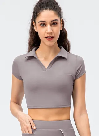 tight leisure running yoga exercises with short sleeves 