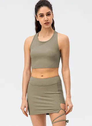 Tight sport competition vest left two fake a skort and  proof suit 