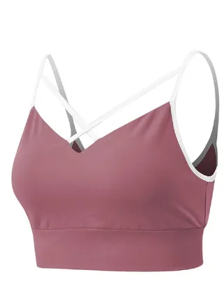 New  nylon shock gathering running bra yoga vest 
