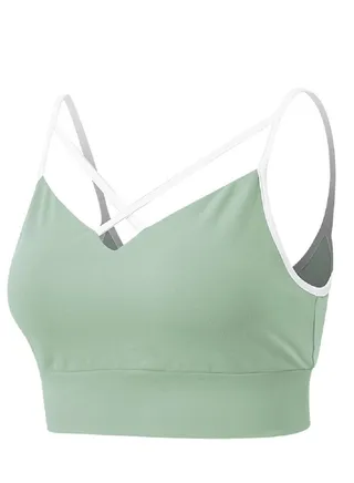 New  nylon shock gathering running bra yoga vest 