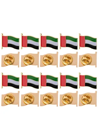 Pack Of 12 Pcs United Arab Emirates Lapel Pin UAE Country Enamel Made Of Metal Souvenir Hat Men Women Patriotic Waving Flag Lapel Pin Badge UAE Mini Flag Badge 