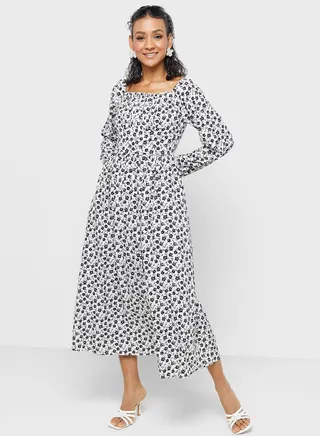Ditsy Print Dress 