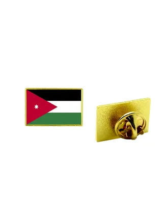 Jordan National Flag Lapel Pins and Brooch Badge to show your patriotism for Jordan (Square Badge) 