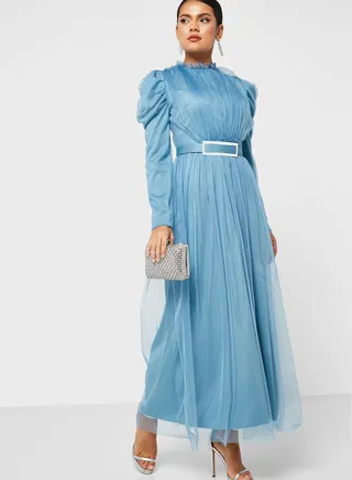 Belted Tulle Dress 
