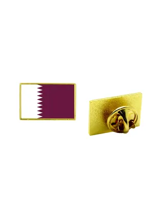 Qatar National Flag Lapel Pins and Brooch Badge to show your patriotism for Qatar (Square Badge) 