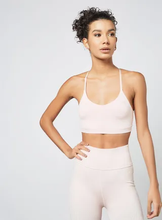 Low Impact Strappy Training Bra Light Pink 