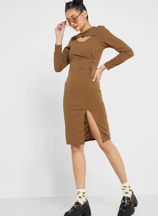 Urban Minx Cutout Detail Knit Dress 