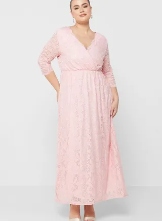 Lace Detail Fit & Flare Dress