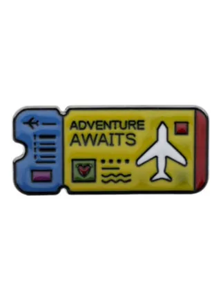 Flight Ticket Design Brooch 