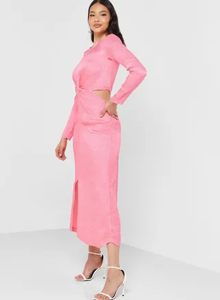 Round Neck Ruched Dress 