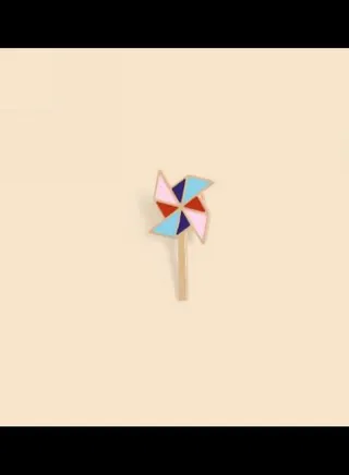 Colourful Windmill Design Brooch 