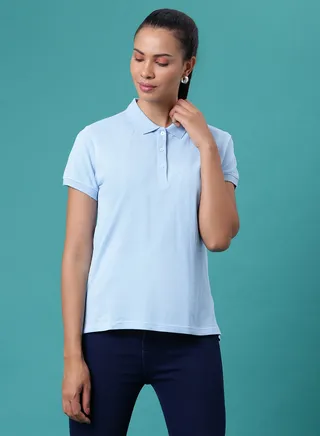 Solid Pattern 3 Button Placket Polo Angel Falls 