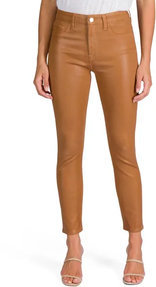 JEN7 Coated High Waist Ankle Skinny Jeans