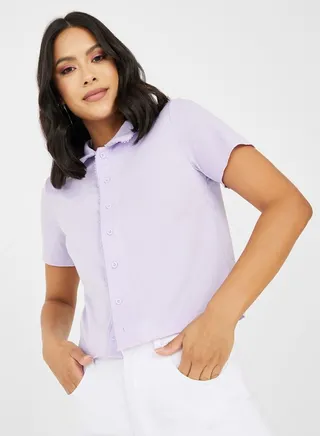Regular Fit Lace Trim Polo T-Shirt 