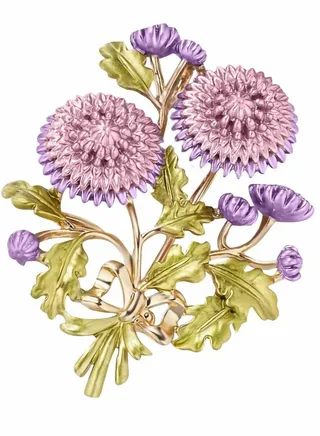 Brooch for Women, Flower Pin Fancy Vintage Style Enamel Pins 