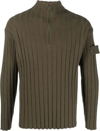 STONE ISLAND- Cotton Blend Turtle-neck Jumper