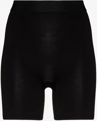 Black Cotton Comfort Mid-Thigh Shorts