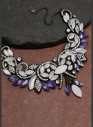 Trendy Designer Stone Party Necklace and Earring Set For Women